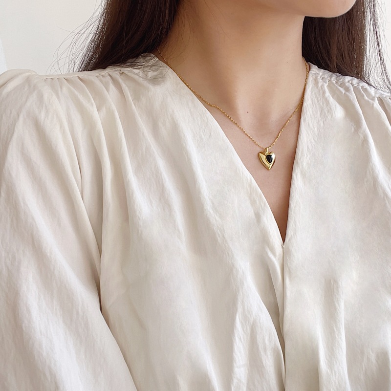 ネックレスチェーン ハート型ネックレス 錆びにくい高級感レディース首飾り