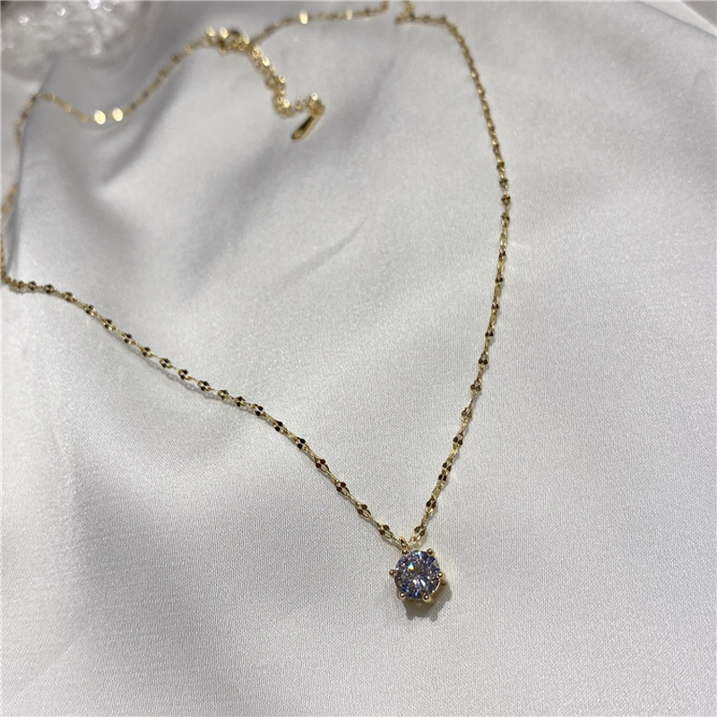 輝石ペンダント付きゴールドネックレスチェーン