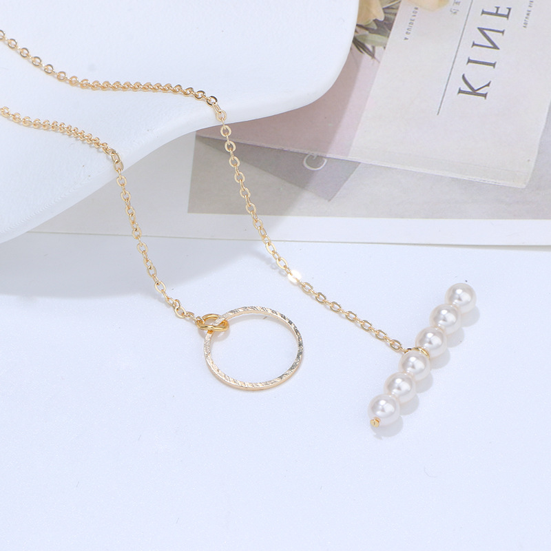 パール付き重ね着けネックレスチェーン高級感レディース