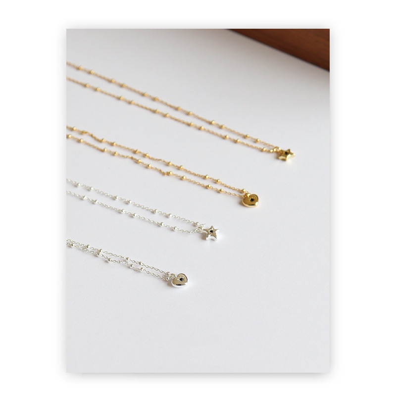 韓国風シンプルネックレスチェーン星月モチーフ