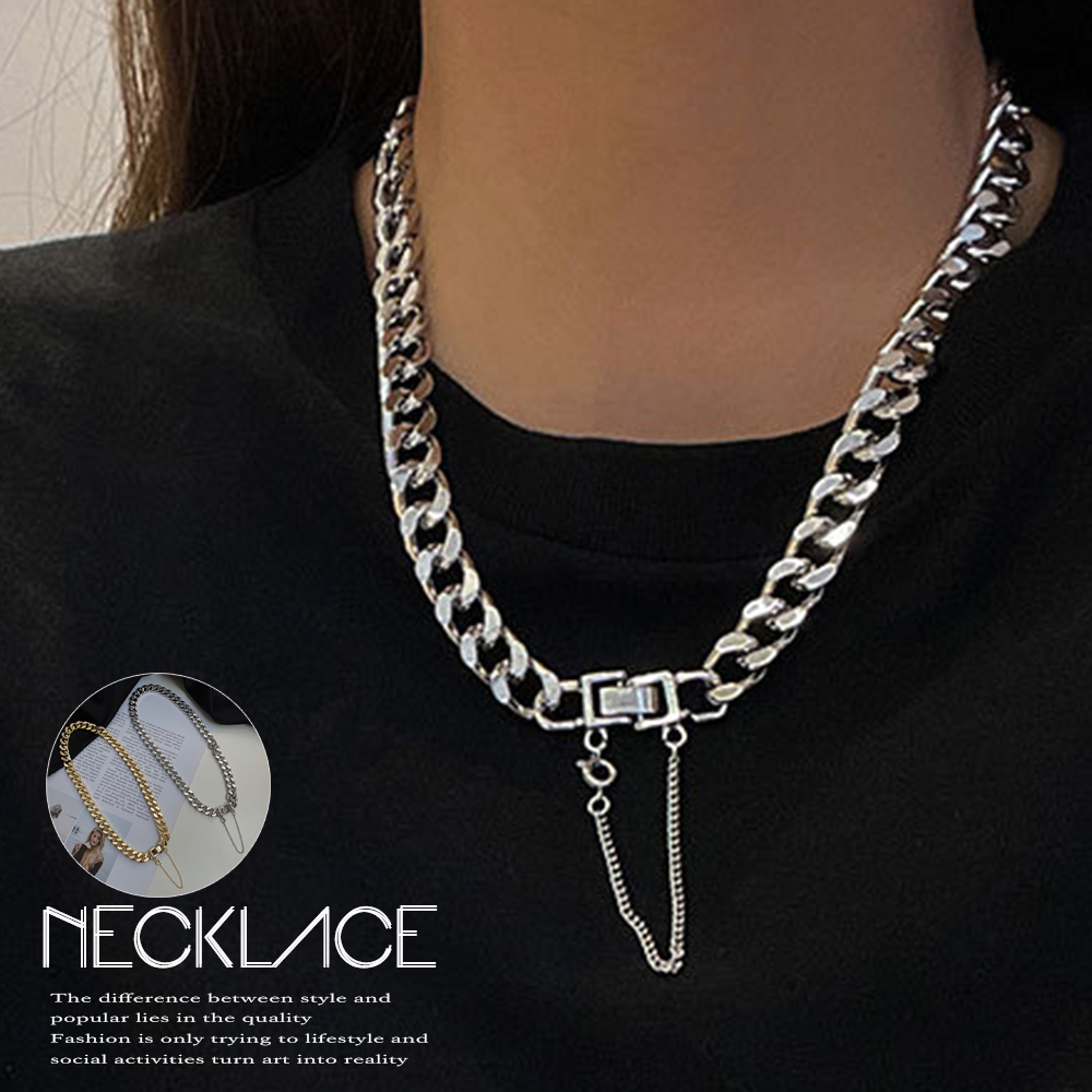 ネックレスチェーン チェーン飾り付きチョーカーネックレス シルバー