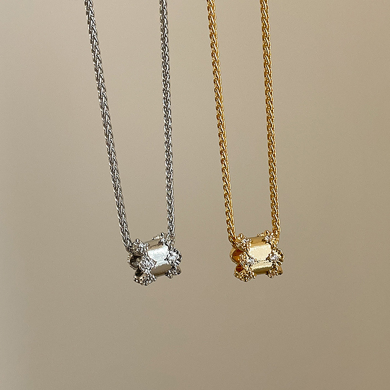 上品な輝き一粒石ネックレスチェーン女性用