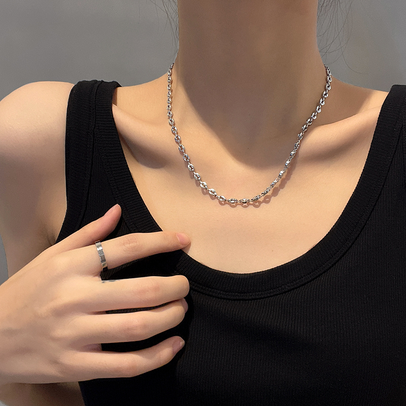 ネックレスチェーン 楕円粒つなぎチタンチェーン