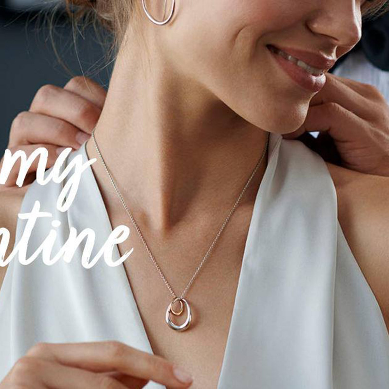 二重リング真鍮ネックレスチェーン錆びにくい上品首飾り
