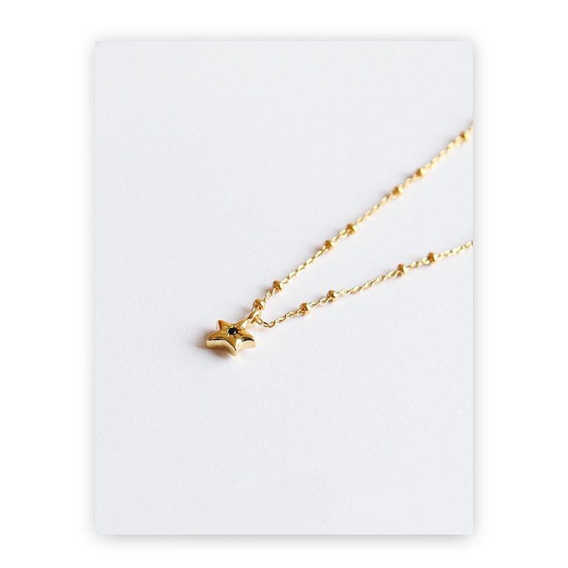 韓国風シンプルネックレスチェーン星月モチーフ