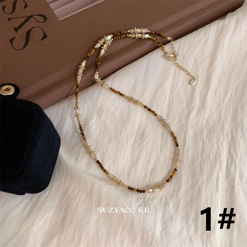 金色ネックレスチェーン二重層レディース上品首飾り