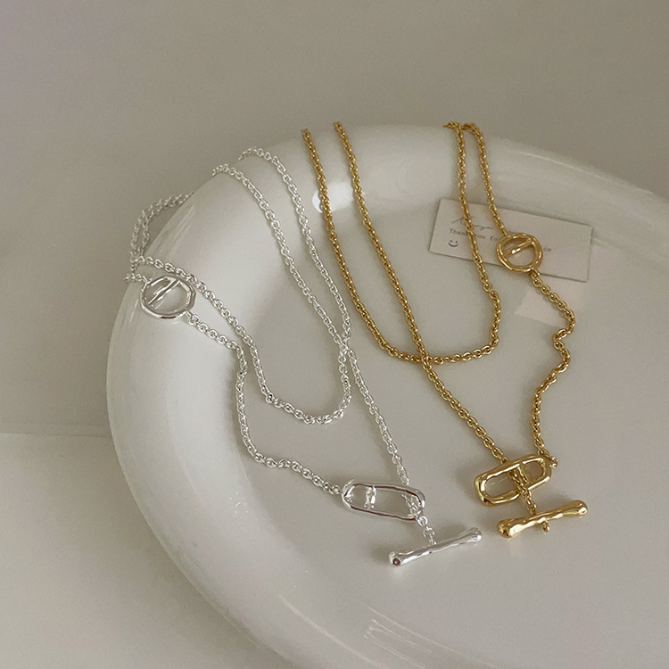 ネックレスチェーン 韓国風不規則チェーンネックレス上品レディース首飾り