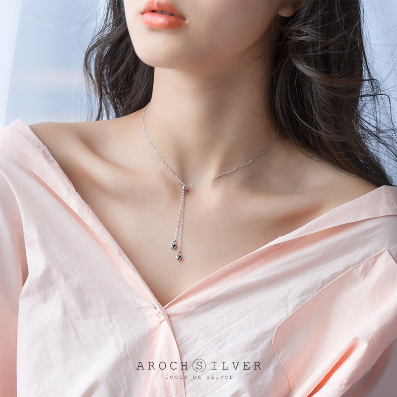 シルバー九二五ネックレスチェーン上品タッセル