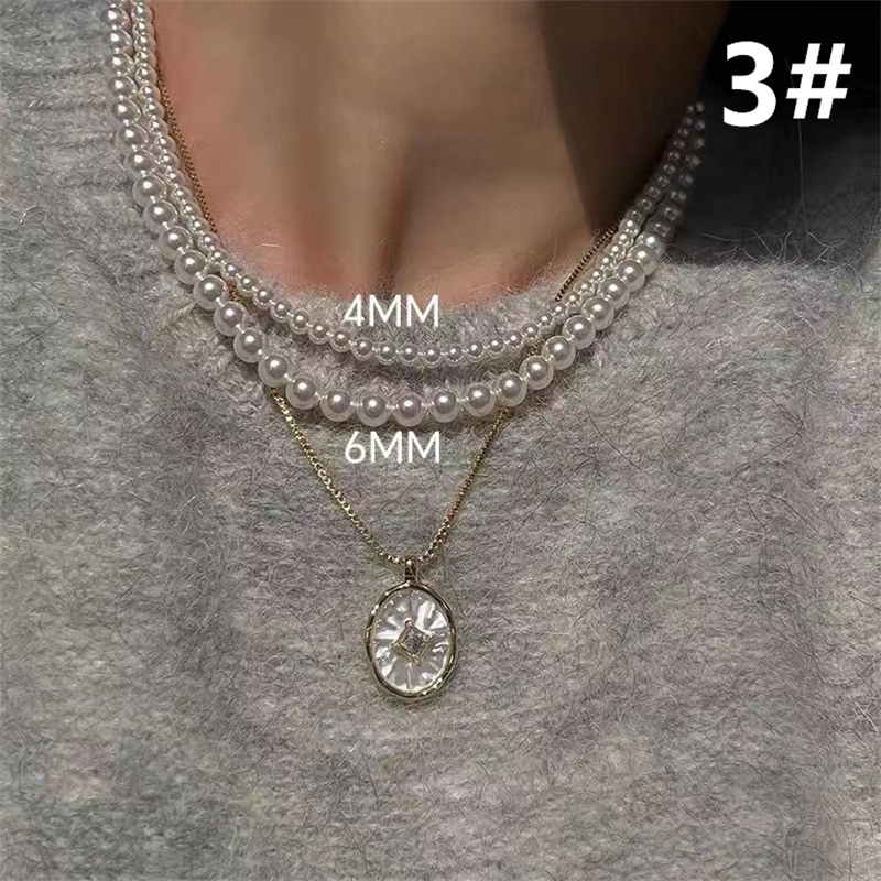 ネックレスチェーン 真珠とゴールドチェーンの重ね付けネックレス