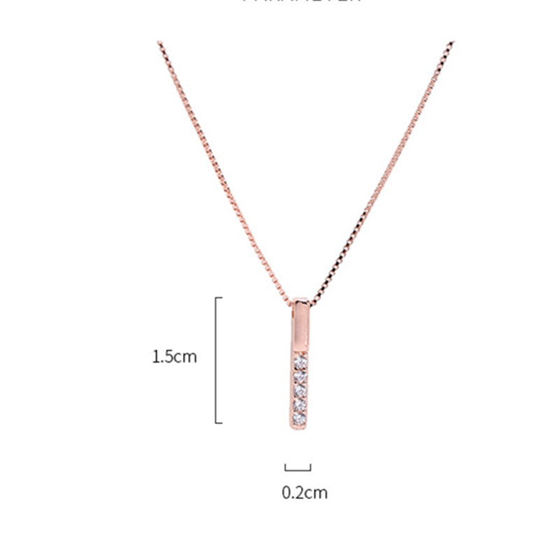 煌めく石付き縦棒ネックレスチェーン レディース