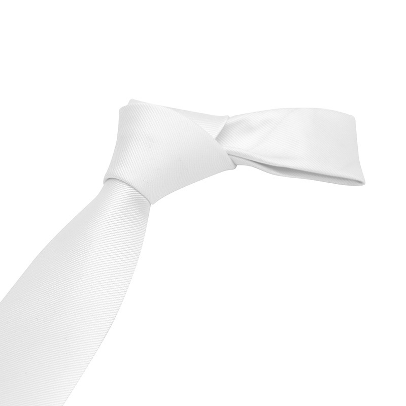 結婚式ネクタイ白斜めストライプ織り無地細身