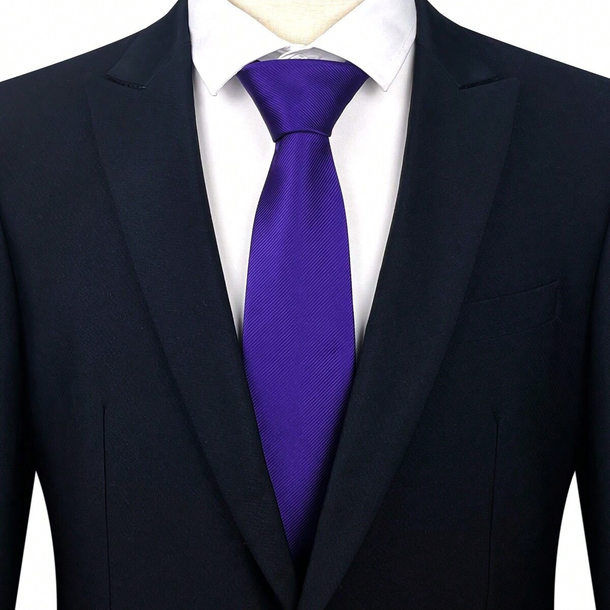 ネクタイ 高級絹織斜紋無地礼装用ネクタイ