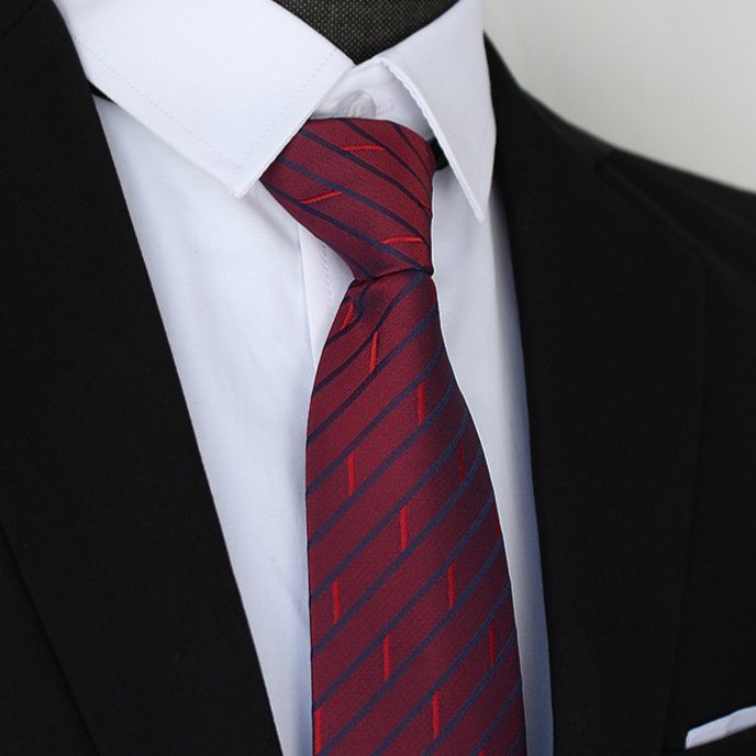 ネクタイ 斜線織り柄高級絹製ビジネスネクタイ