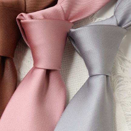 ネクタイ 上質斜紋織り無地ネクタイ結婚式用六色展開