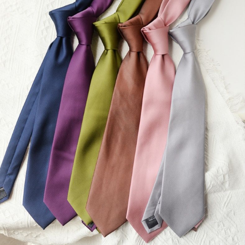 ネクタイ 上質斜紋織り無地ネクタイ結婚式用六色展開