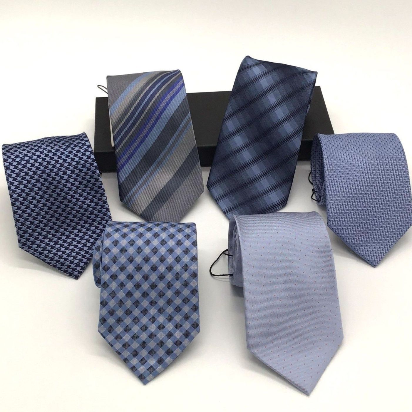 ネクタイ 格子柄とストライプ柄の多彩な紳士用ネクタイ六本組