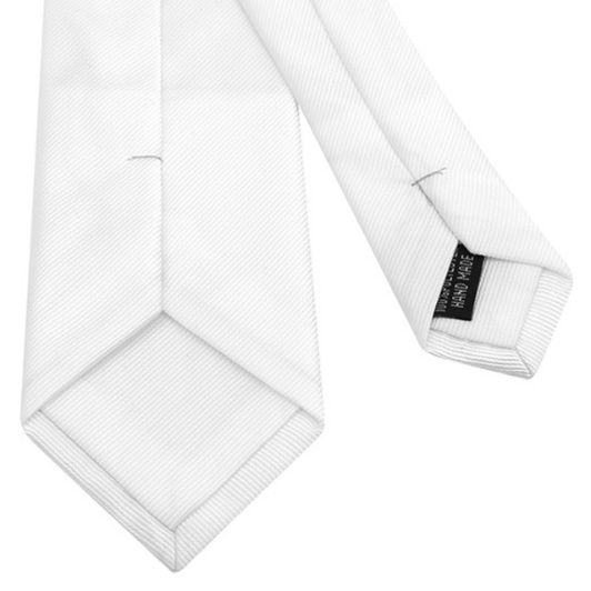 結婚式ネクタイ白斜めストライプ織り無地細身