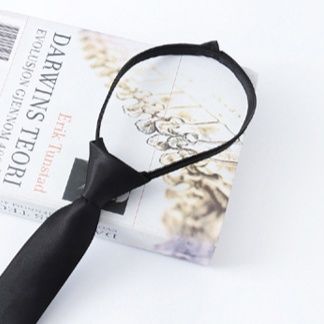 ネクタイ シンプル無地細身ワンタッチネクタイ