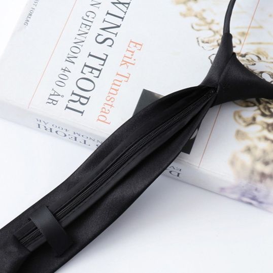 ネクタイ シンプル無地細身ワンタッチネクタイ