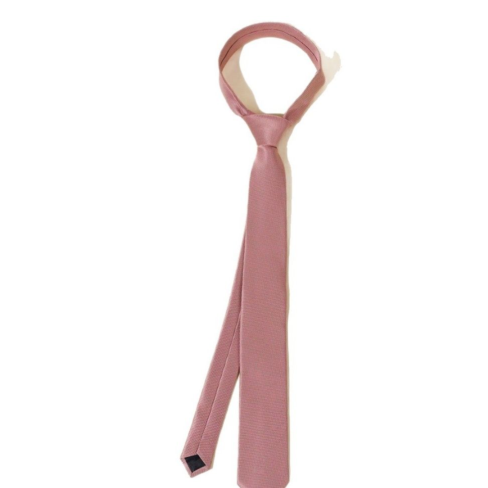 ネクタイ 無地織柄ワンタッチネクタイ細身シルエット