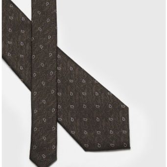 ネクタイ 小紋柄ペイズリー織り地ネクタイ