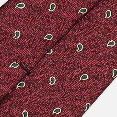 ネクタイ 小紋柄ペイズリー織り地ネクタイ