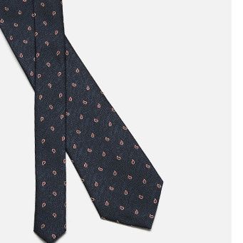 ネクタイ 小紋柄ペイズリー織り地ネクタイ