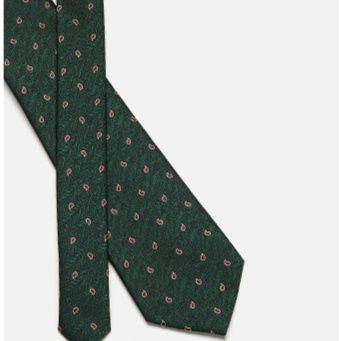 ネクタイ 小紋柄ペイズリー織り地ネクタイ