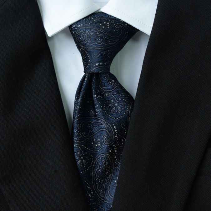ネクタイ ペイズリー柄ラメ織り高級フォーマルネクタイ