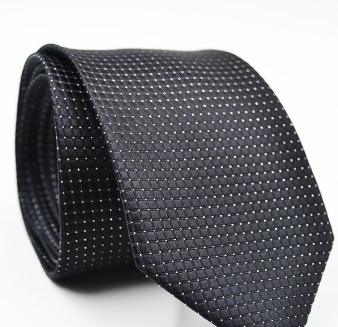 ネクタイ 小紋格子柄シルク混紡ニットタイ