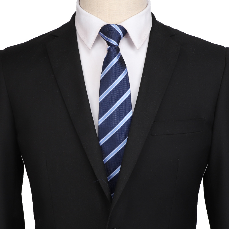 ネクタイ 斜線模様付きワンタッチ結び簡単装着型ネクタイ