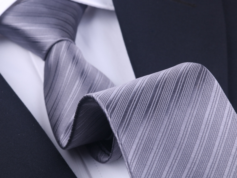 ネクタイ 細縞模様上質絹織りワンタッチネクタイ