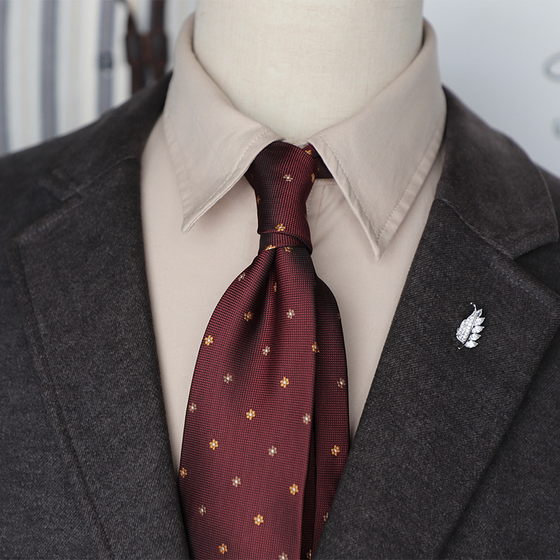 ネクタイ 格調高い小紋柄織り上げネクタイ