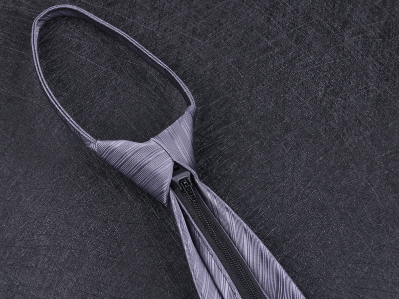ネクタイ 細縞模様上質絹織りワンタッチネクタイ