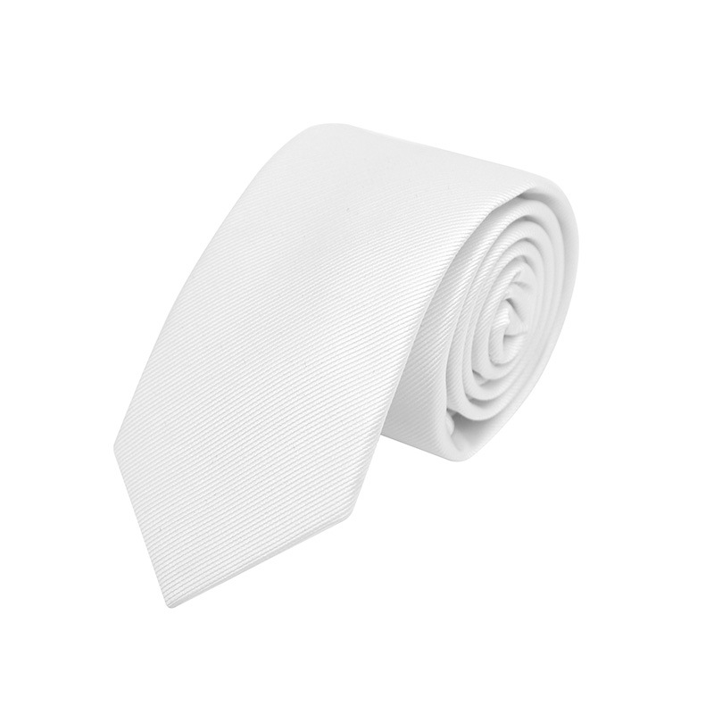 結婚式ネクタイ白斜めストライプ織り無地細身
