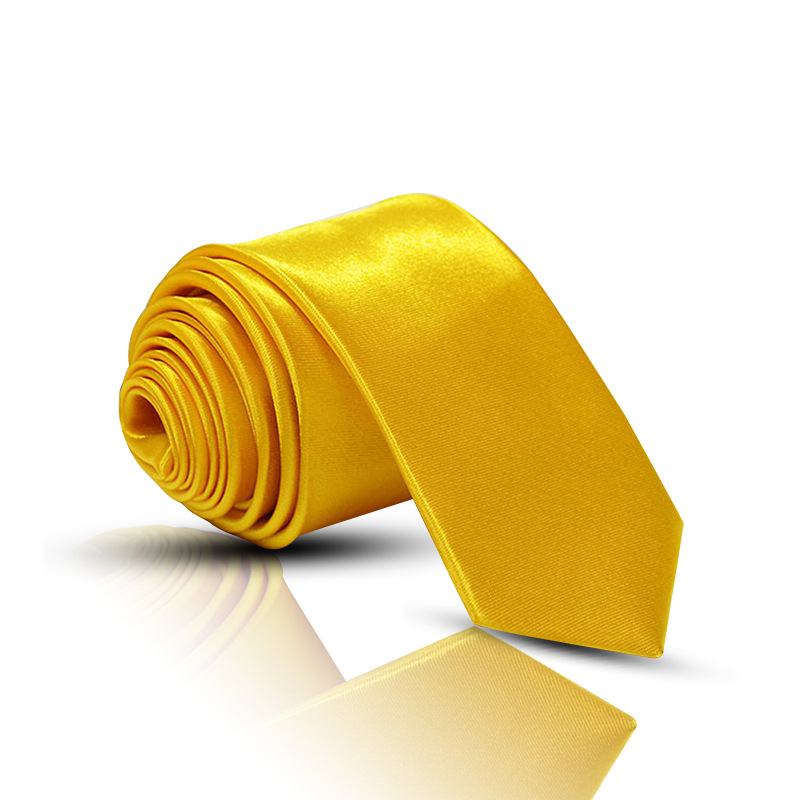 ネクタイ 光沢サテン無地ナロータイ細身ビジネス紳士用