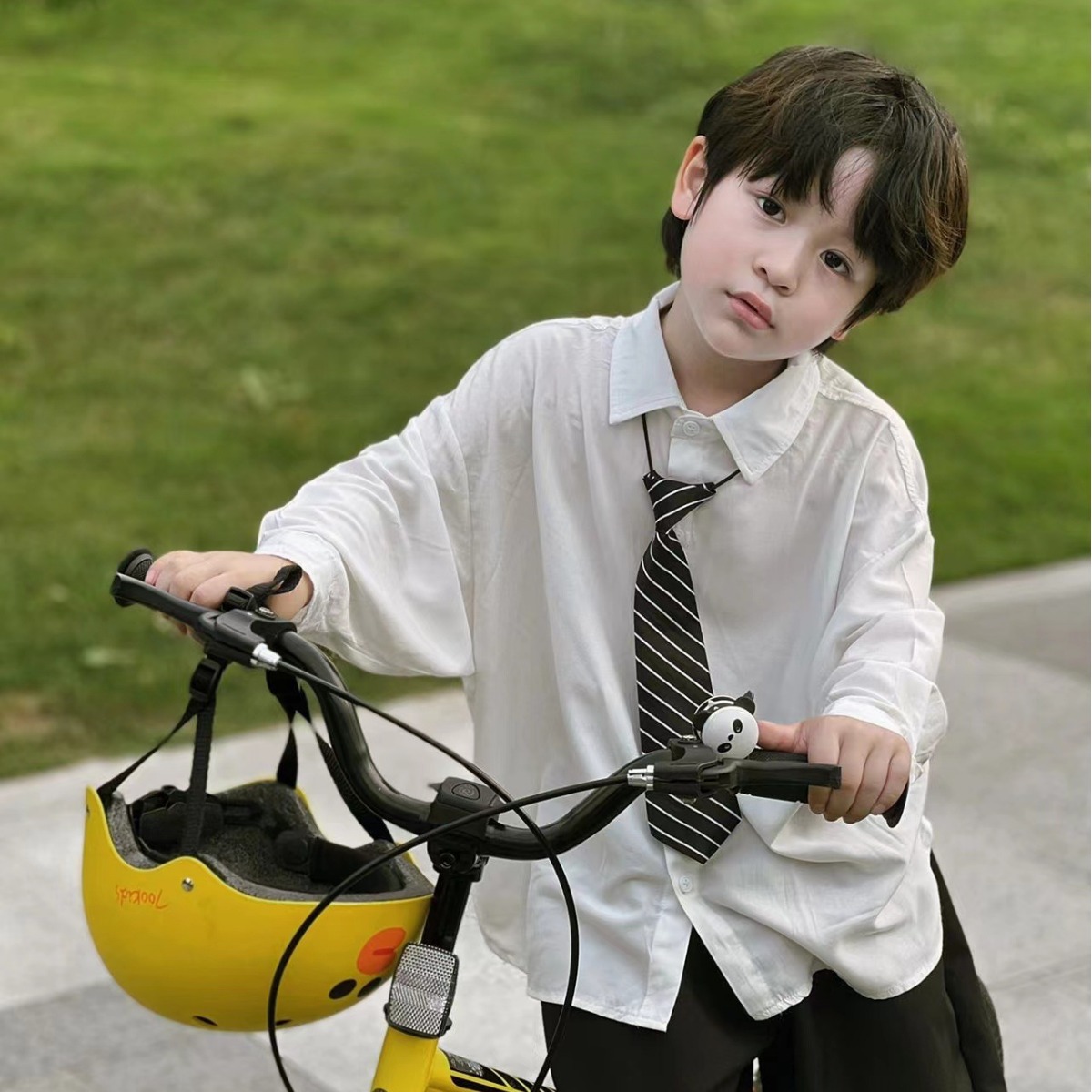 ネクタイ キッズ用斜めストライプ柄ワンタッチネクタイ