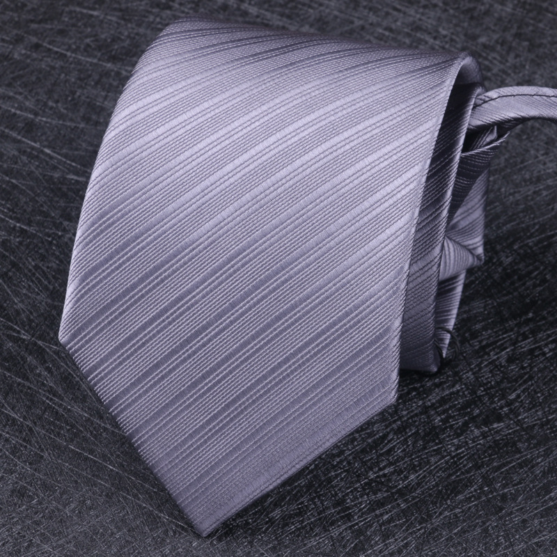 ネクタイ 細縞模様上質絹織りワンタッチネクタイ