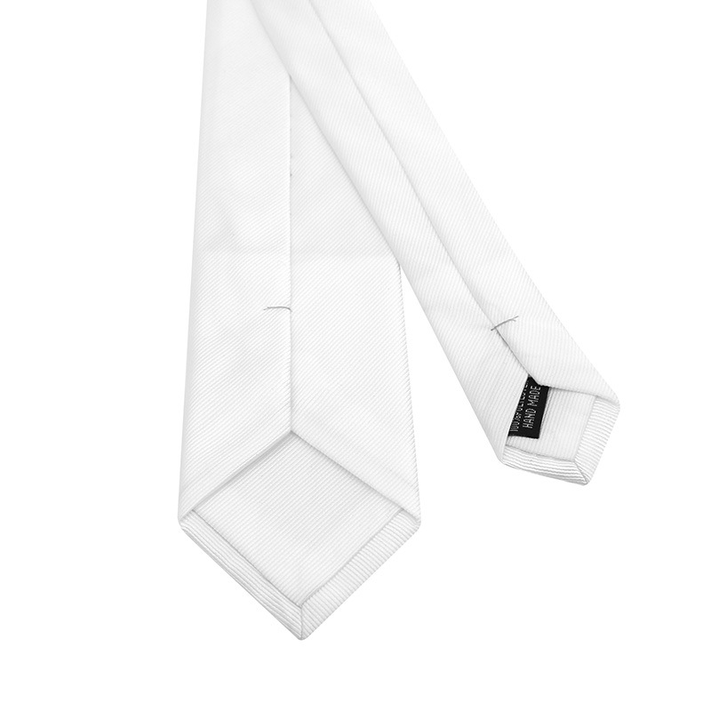 結婚式ネクタイ白斜めストライプ織り無地細身