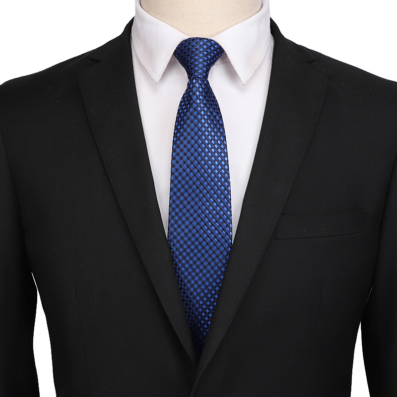 ネクタイ 斜線模様付きワンタッチ結び簡単装着型ネクタイ