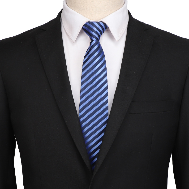 ネクタイ 斜線模様付きワンタッチ結び簡単装着型ネクタイ