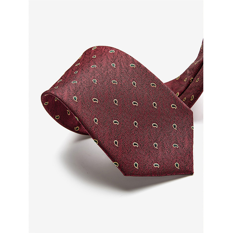 ネクタイ 小紋柄ペイズリー織り地ネクタイ
