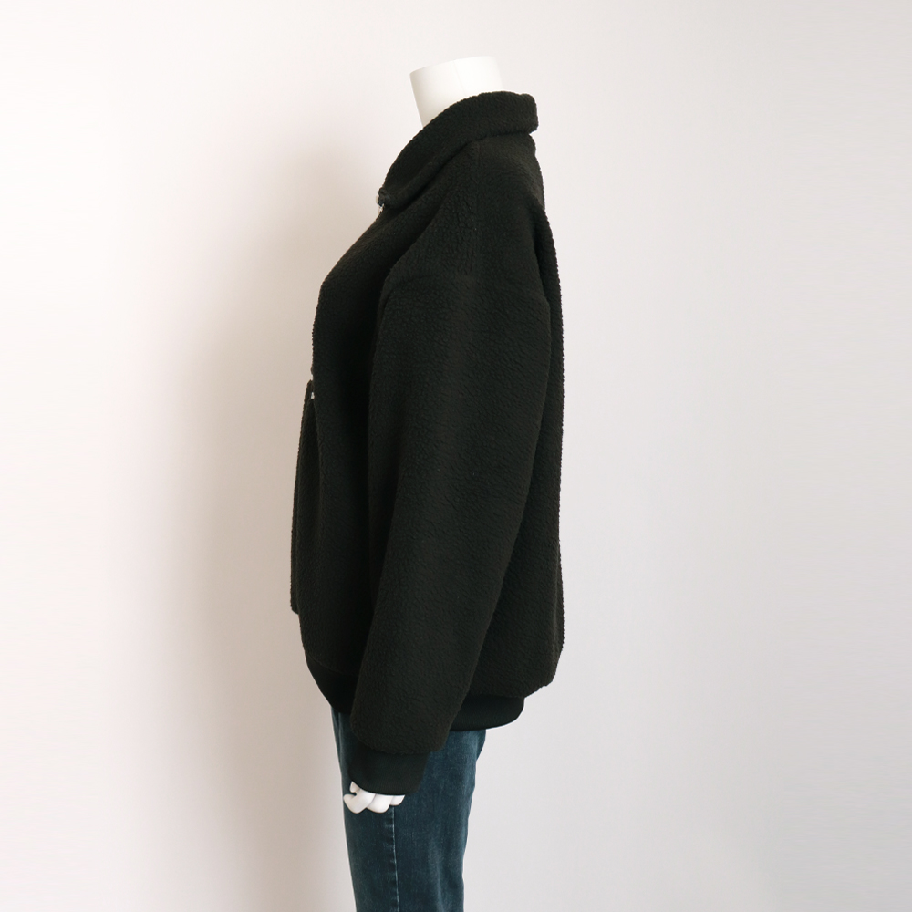 タートルネック ボア素材ハーフジップジャケット韓国風　レディース　長袖