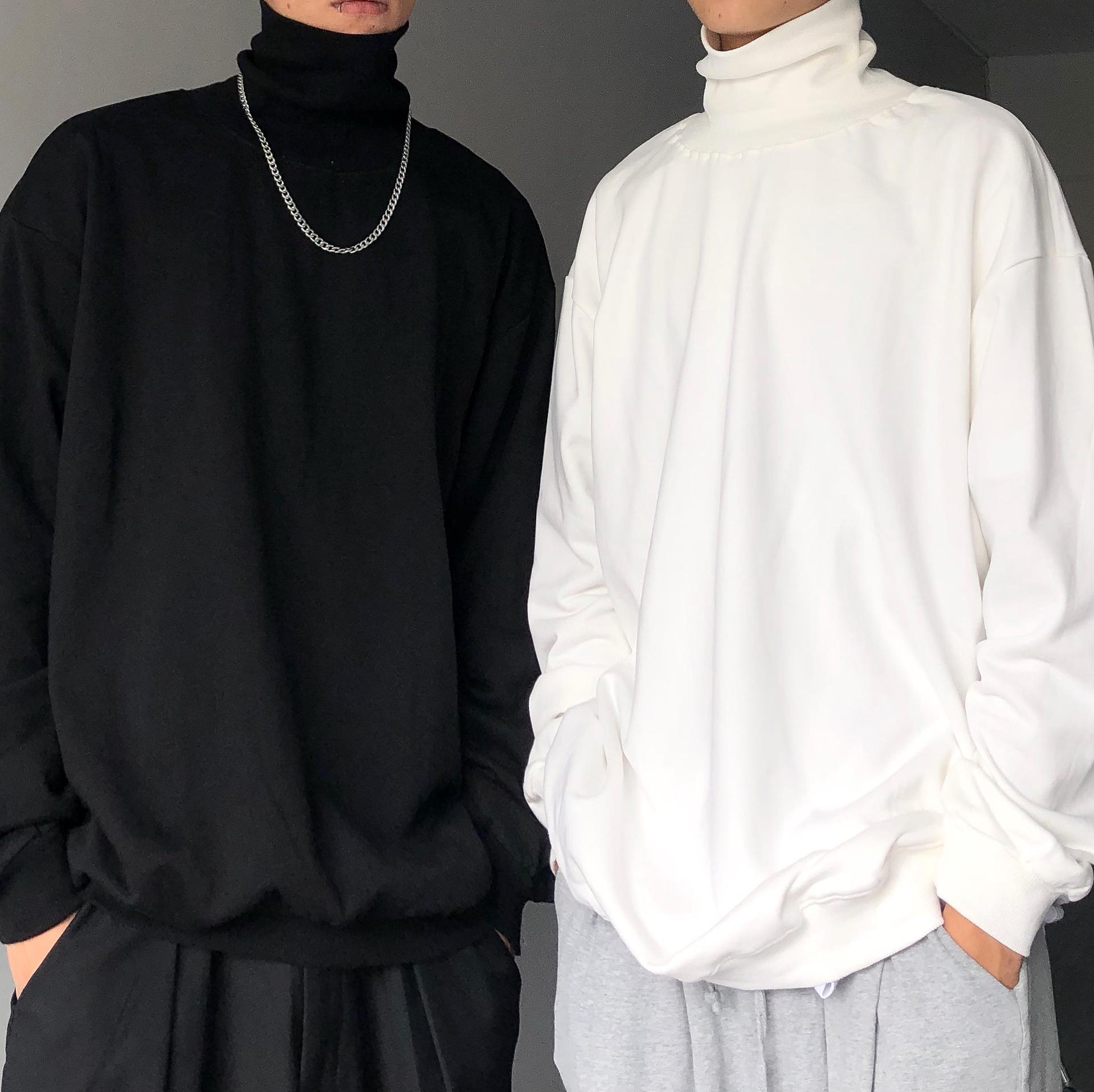 男性用ゆったりタートルネックシャツ長袖大きいサイズ対応 ぽっちゃり