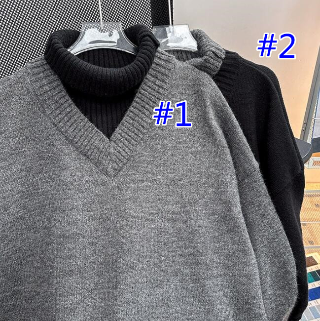タートルネック メンズ 重ね着風 ニット セーター 保温　秋冬　長袖