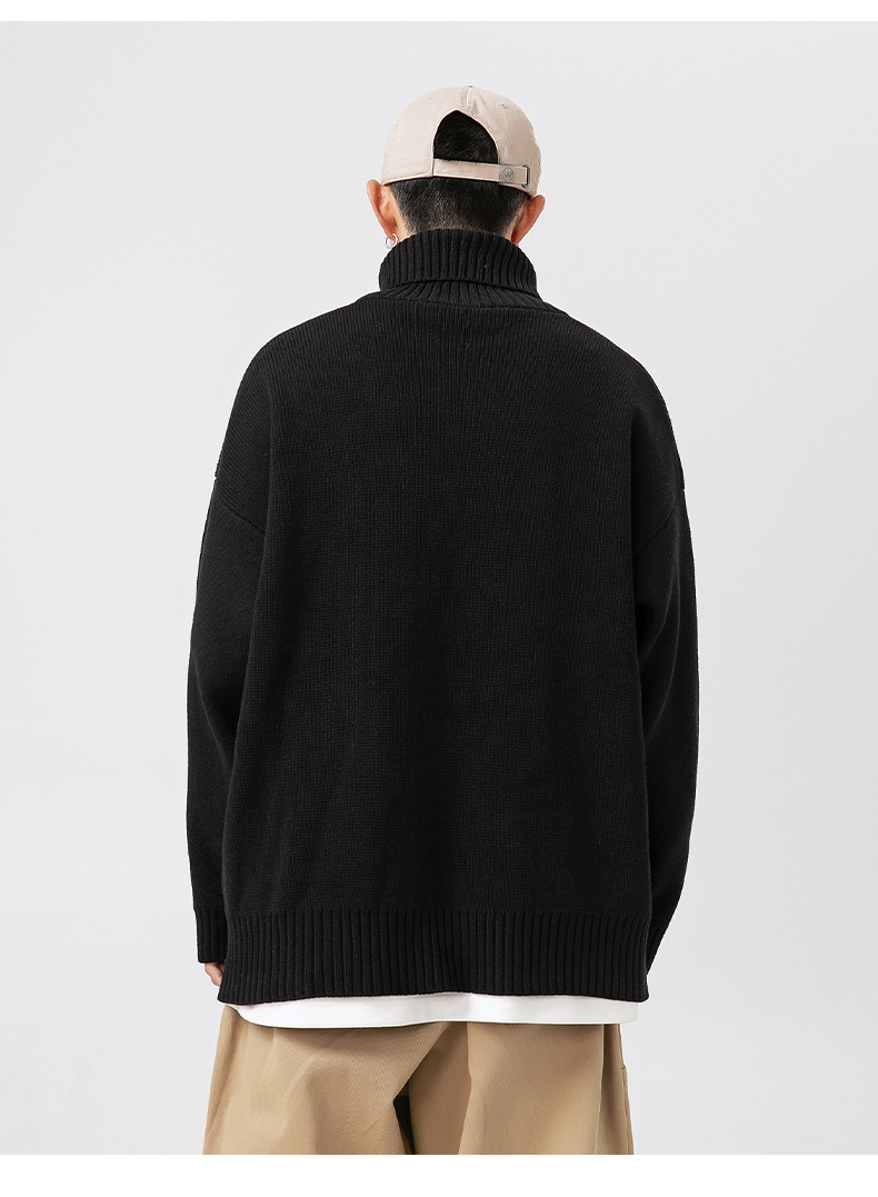 男女兼用 タートルネック ニットセーター 秋冬 長袖