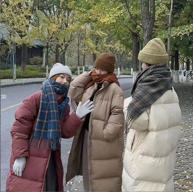 レディース中綿ジャケット大きめサイズ黒白4色展開　タートルネック 　長袖