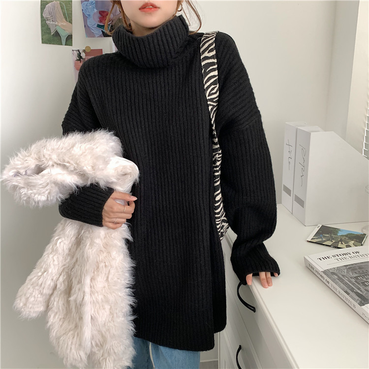 タートルネック　ゆったり着れる  長袖セーター 限定販売　かわいい系