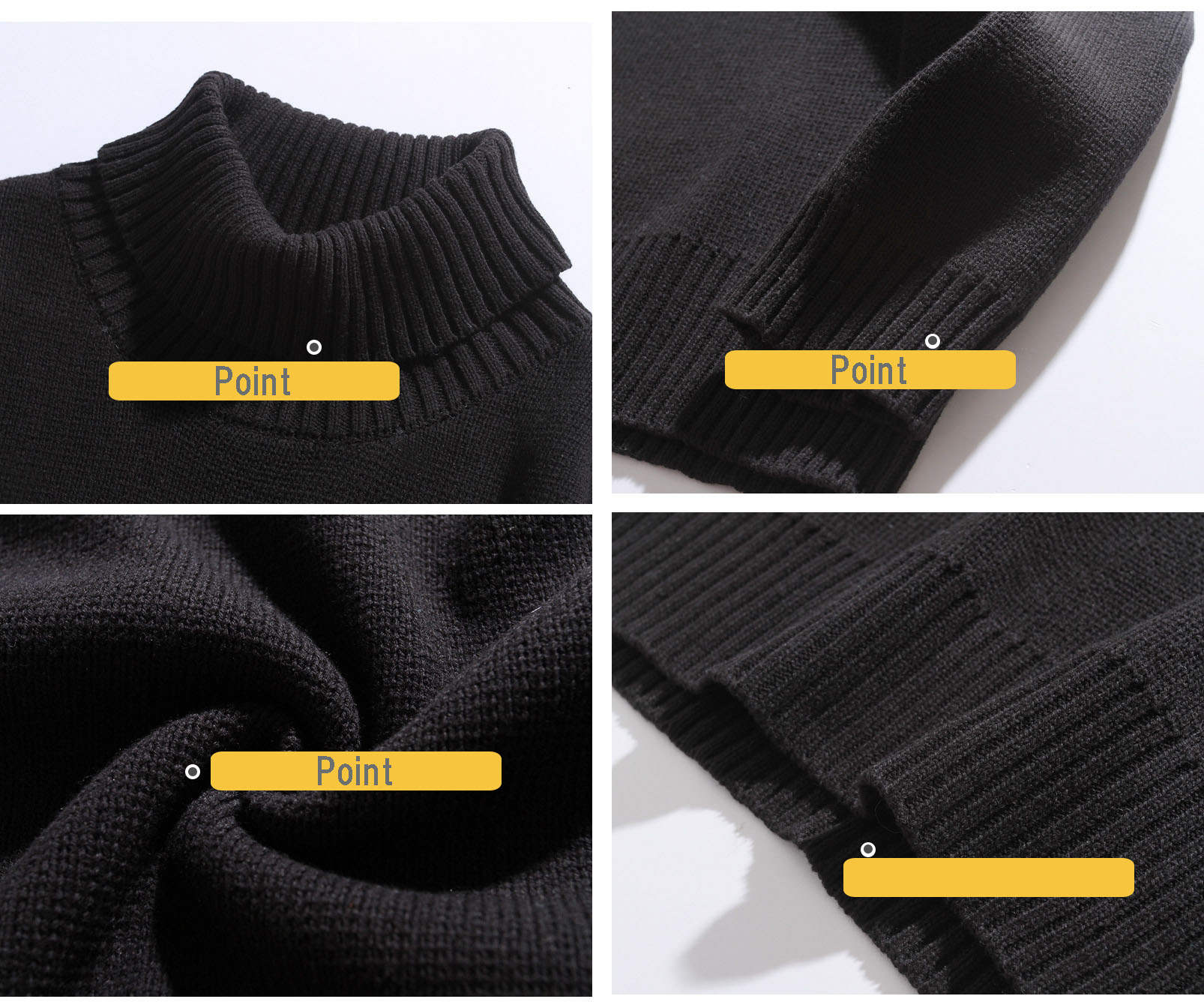 男女兼用 タートルネック ニットセーター 秋冬 長袖