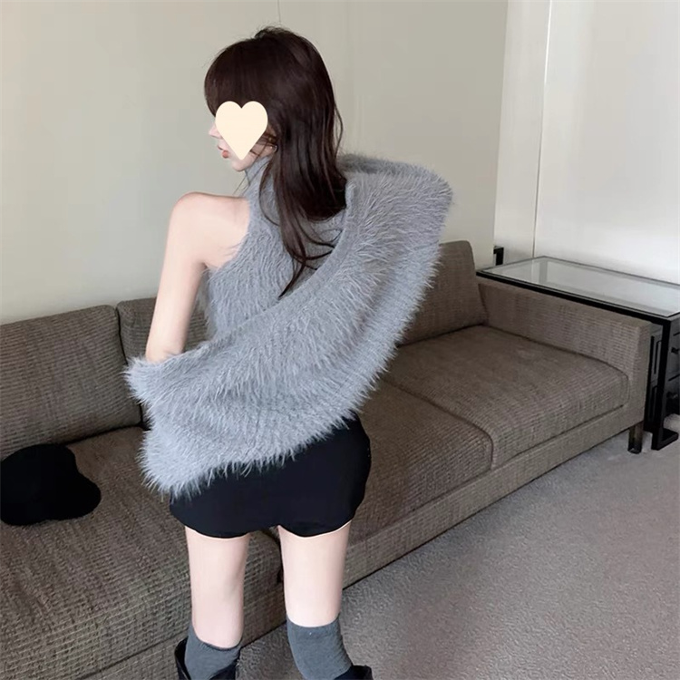 タートルネック　セーター ベストとトップスの二点セット　レディース　ボレロ